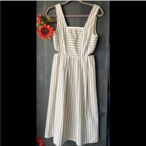 NWT Madewell Cut-out Striped Midi Dress with Pockets